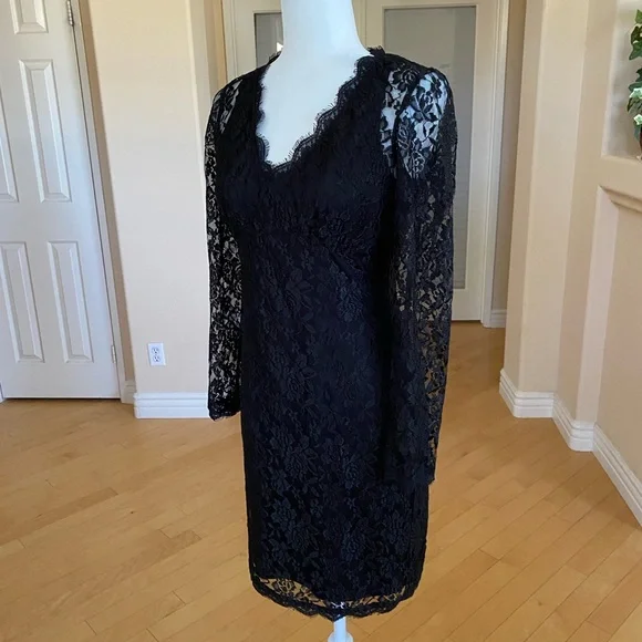 Adrianna Papell Black Lace Dress - Picture 2 of 6